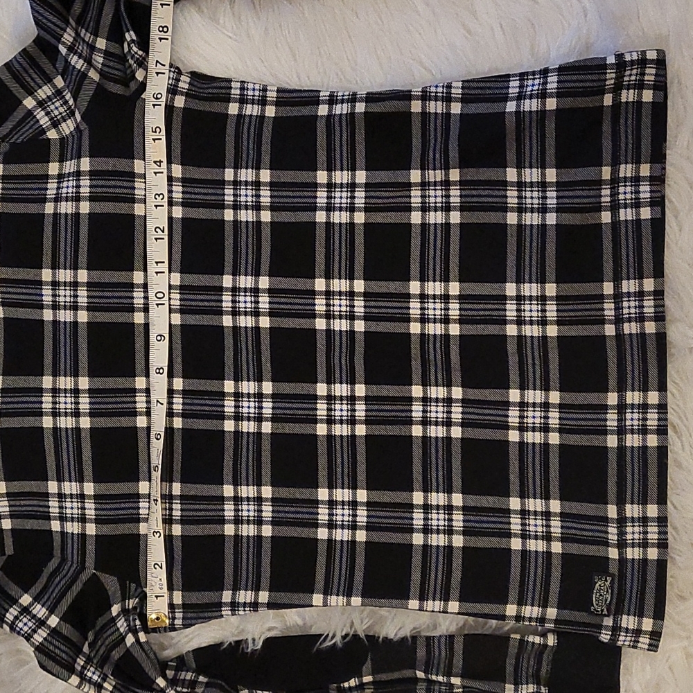 Lauren Ralph Lauren Womens Black and White Plaid Cotton Long Sleeve Shirt Sz M - Picture 11 of 11